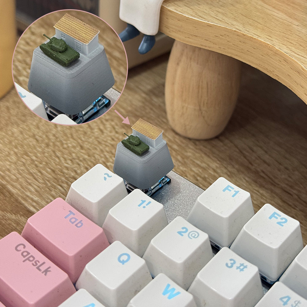 Yao's Studio YP-206I 1/-  Creative Mechanical Keyboard Keycap (Single)  Colored Version with Unique Tank Scene Keycap Main image