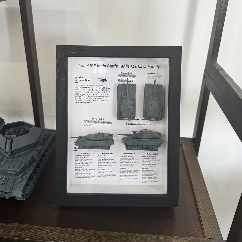 Yao's Studio YPL 1/L  Collectible Display Frame War Scene Display Box 3D Hollow Photo Frame Israel Merkava Tank Series Main image