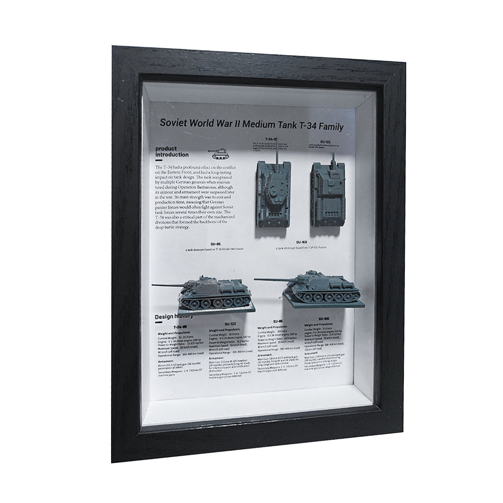 Yao's Studio YPL104 1/L  Collection Display Frame War Scene Box Three Dimensional Hollow Photo Frame Soviet T-34 Tank TypeI — detail view 2