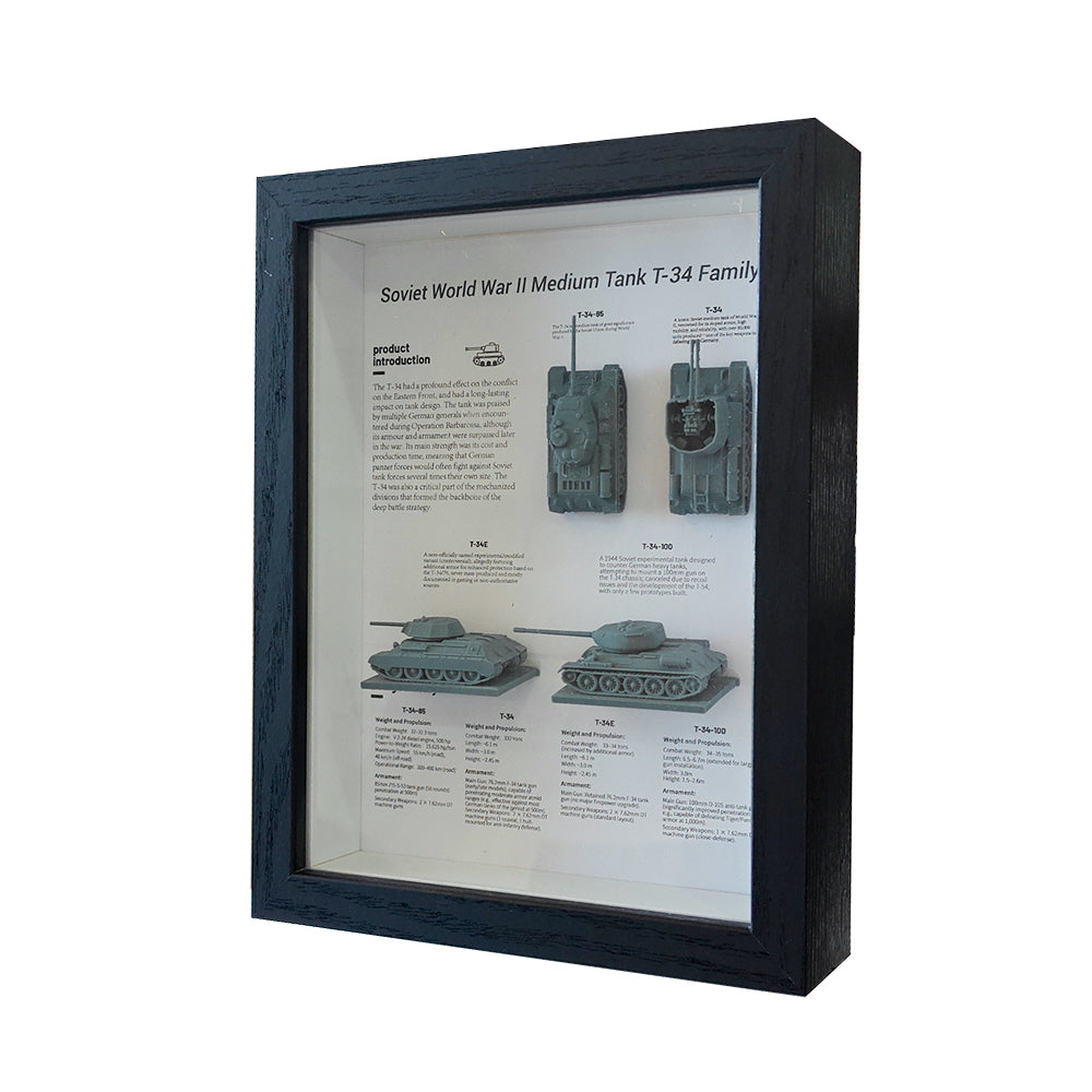 Yao's Studio YPL105 1/L  Collection Display Frame War Scene Box Three Dimensional Hollow Photo Frame Soviet T-34 Tank TypeⅡ Main image