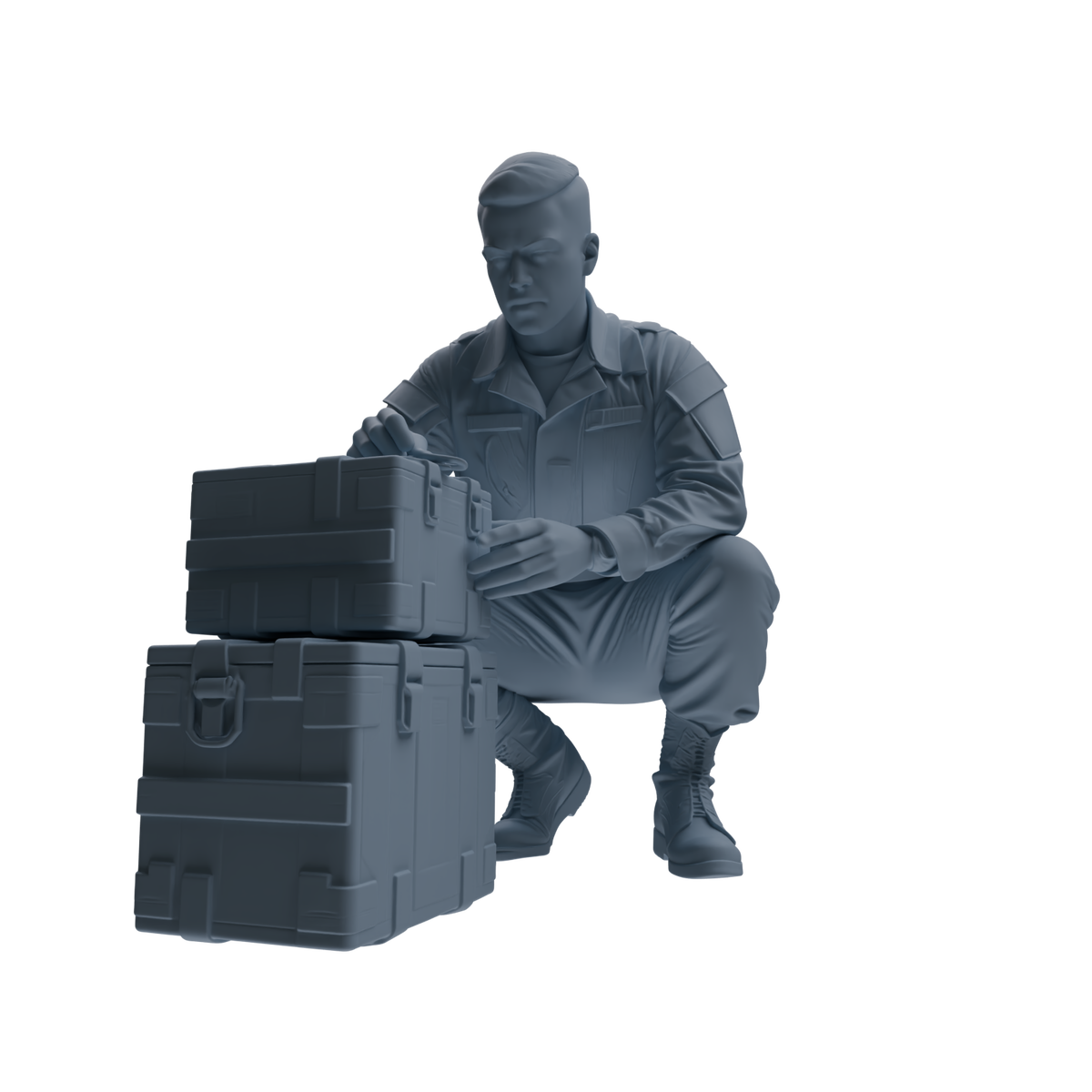 MRY-SFW SSTR247 Modern U.S. Army Logistics Soldier Combat Readiness Four-Person Group — detail view 2