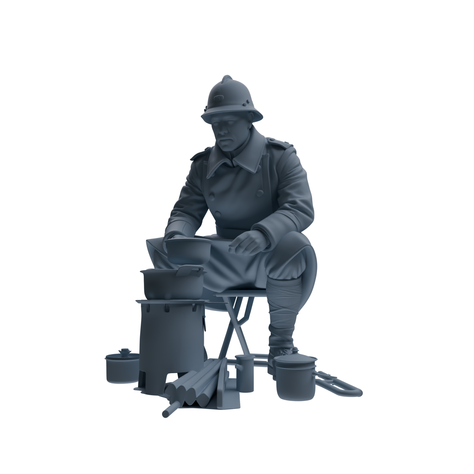 MRY-SFW SSTR260 WWI French Army Logistics Soldier Picnic Four-Person Group