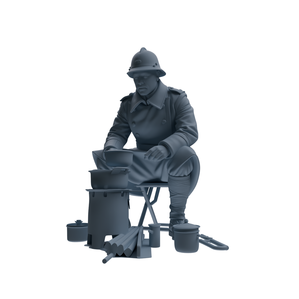 MRY-SFW SSTR260 WWI French Army Logistics Soldier Picnic Four-Person Group — detail view 2