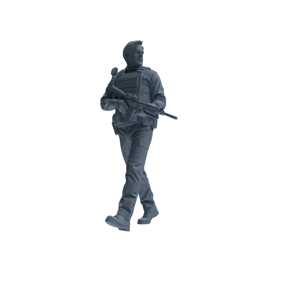 MRY-SFW SSTR127 Miniatures Soldier Model Kit Boston Attack Modern Boston Police Four-Person Patrol Group — detail view 2