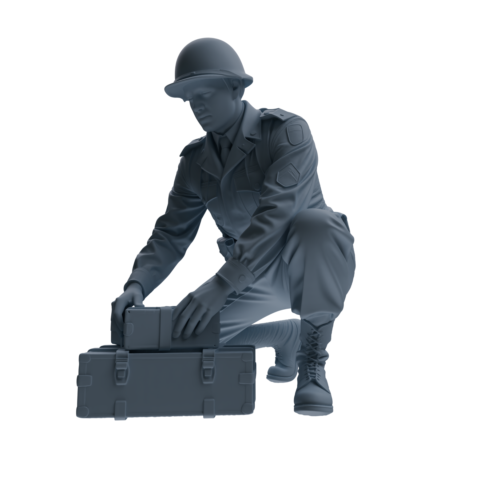 MRY-SFW SSTR228 WWII U.S. Army Logistics Soldier Combat Readiness Four-Person Group