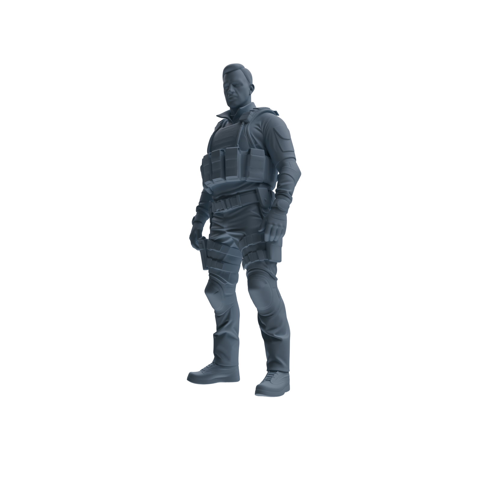 MRY-SFW SSTR118 Miniatures Soldier Model Kit Boston Attack Modern Boston Police Four-Person Saluting Group 2
