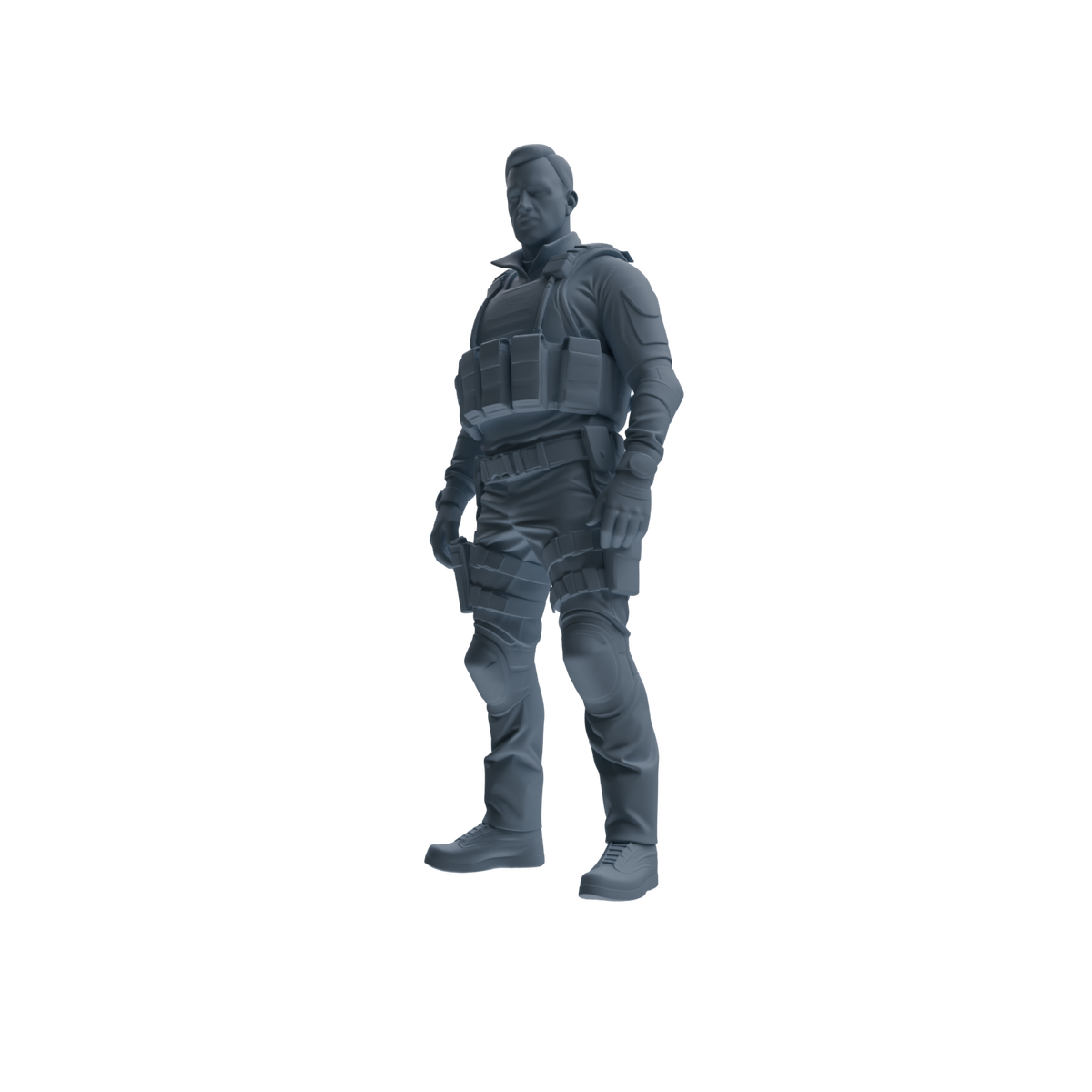 MRY-SFW SSTR118 Miniatures Soldier Model Kit Boston Attack Modern Boston Police Four-Person Saluting Group 2 — detail view 2