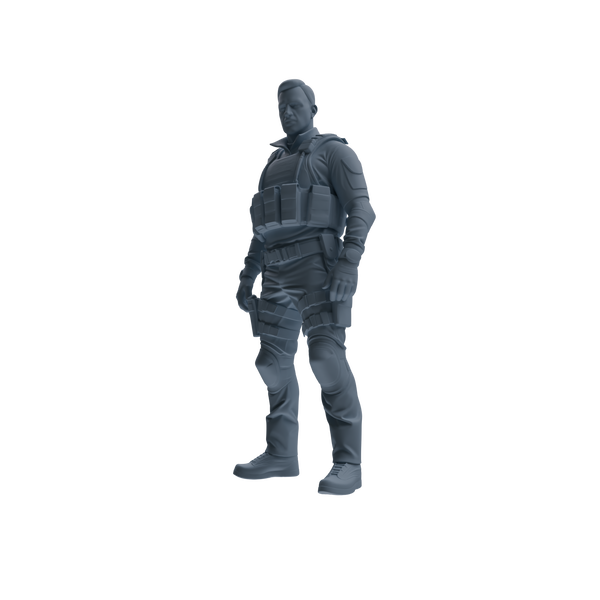 MRY-SFW SSTR118 Miniatures Soldier Model Kit Boston Attack Modern Boston Police Four-Person Saluting Group 2