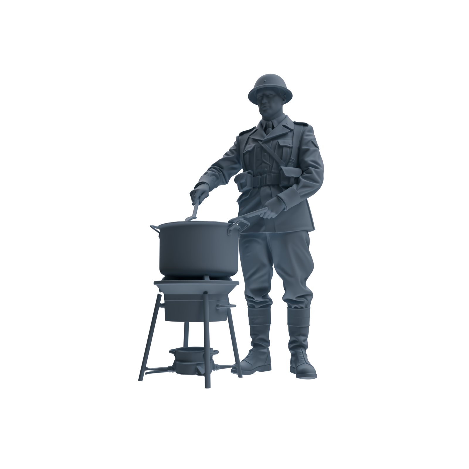 MRY-SFW SSTR222 WWII French Army Logistics Soldier Picnic Three-Person Group