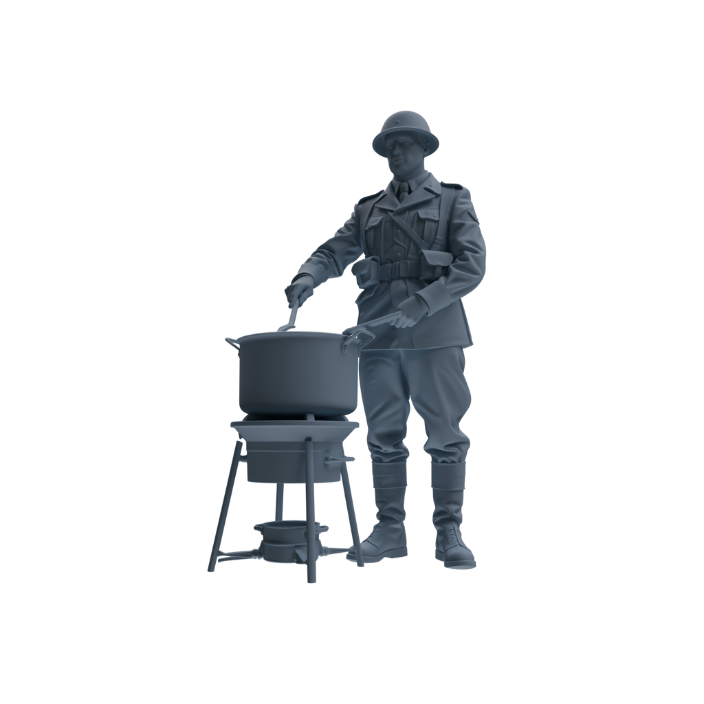 MRY-SFW SSTR222 WWII French Army Logistics Soldier Picnic Three-Person Group