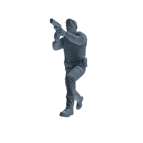 MRY-SFW SSTR122 Miniatures Soldier Model Kit Boston Attack Modern Boston Police Four-Person Gunfight Group 2