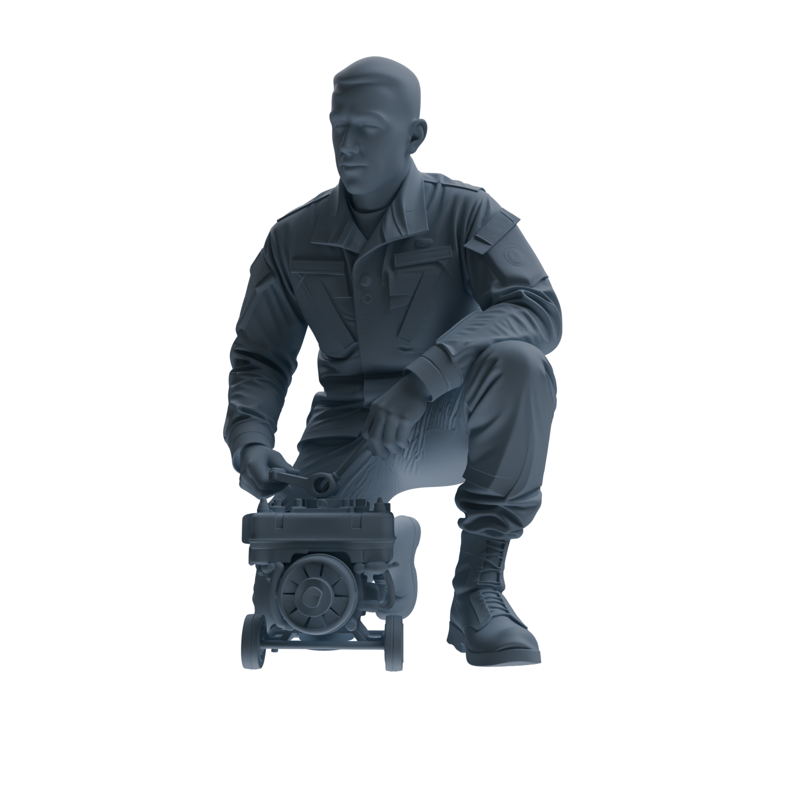 MRY-SFW SSTR245 Modern U.S. Army Logistics Soldier Maintenance Four-Person Group