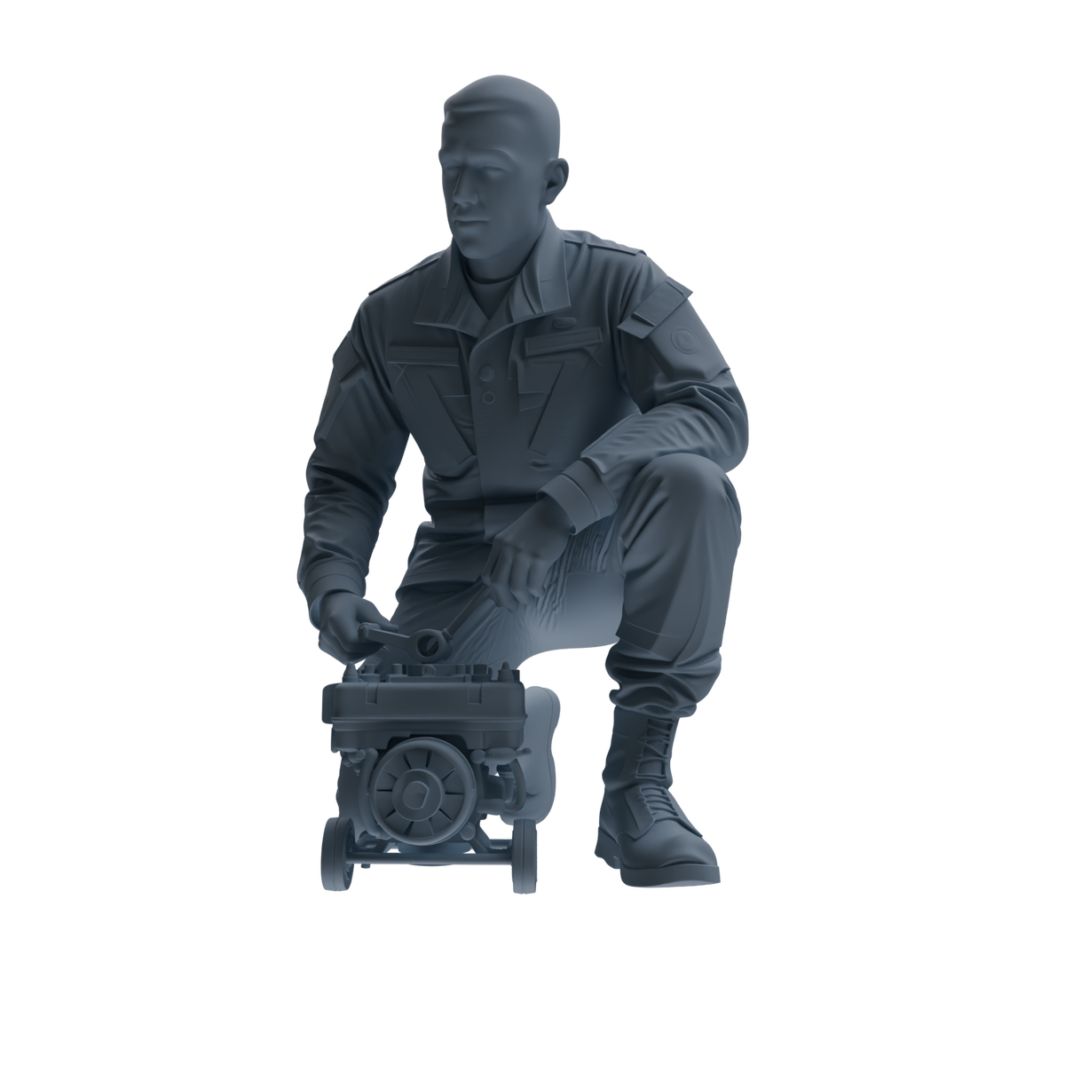 MRY-SFW SSTR245 Modern U.S. Army Logistics Soldier Maintenance Four-Person Group — detail view 2