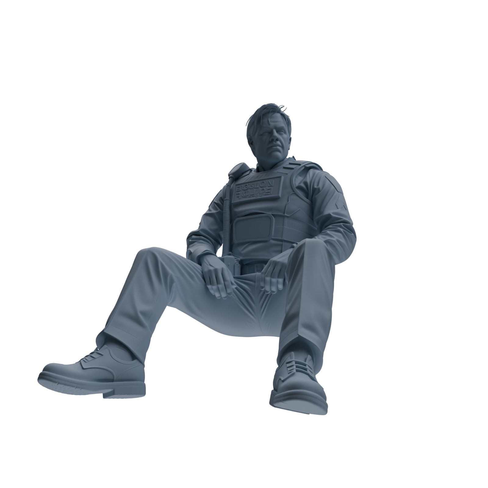 MRY-SFW SSTR125 Miniatures Soldier Model Kit Boston Attack Modern Boston Police Four-Person Rest Group