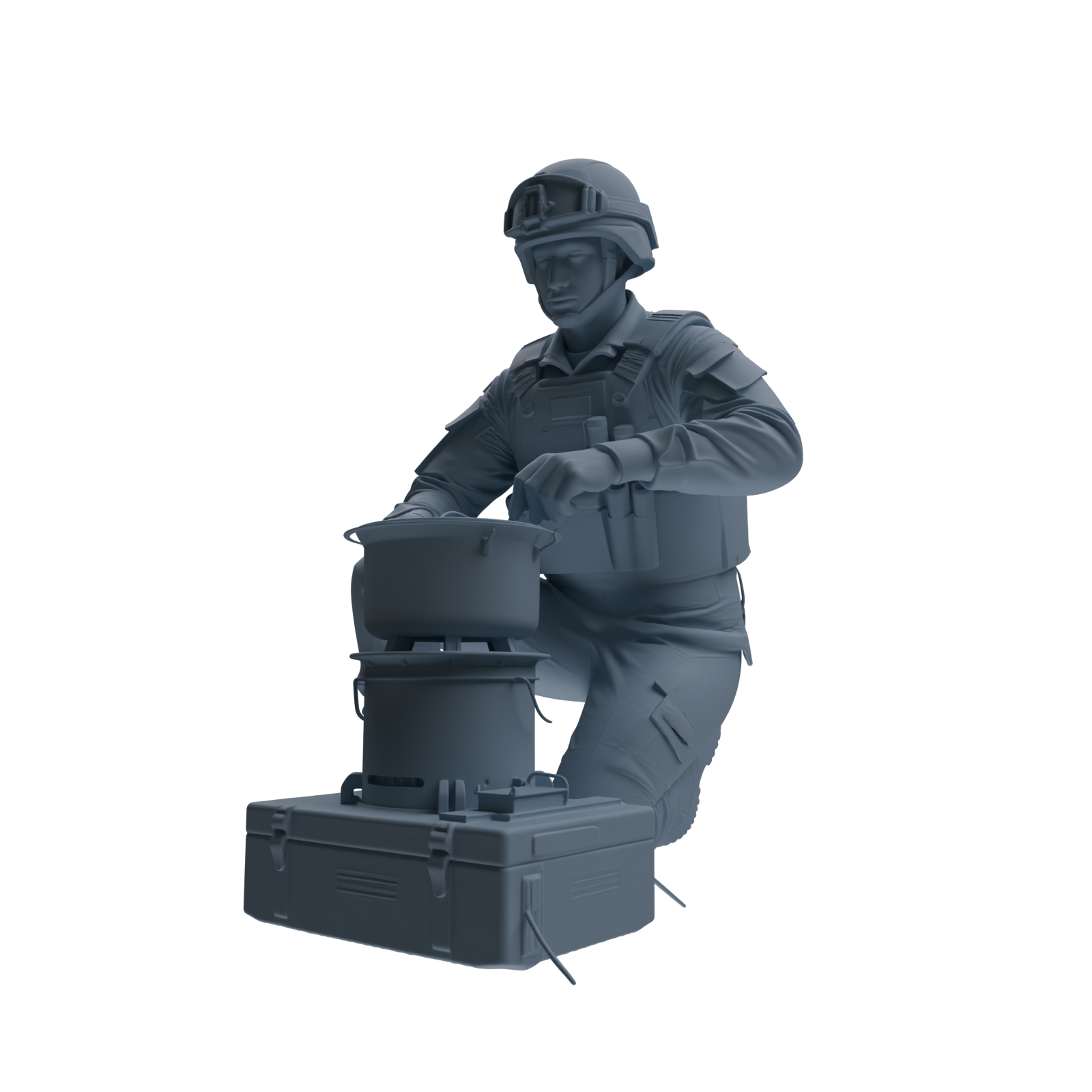 MRY-SFW SSTR238 Modern French Army Logistics Soldier Picnic Four-Person Group