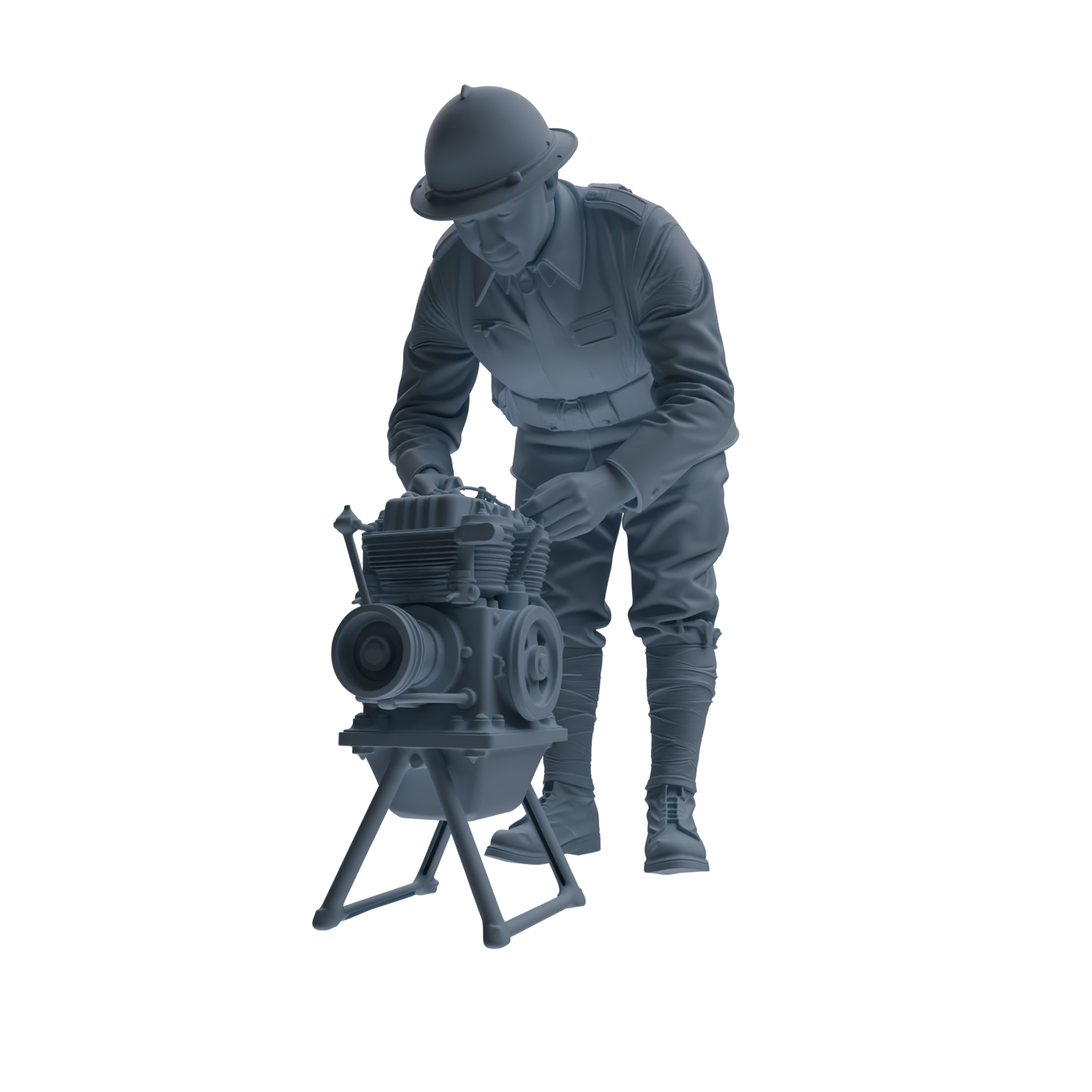MRY-SFW SSTR265 WWI U.S. Army Logistics Soldier Maintenance Four-Person Group