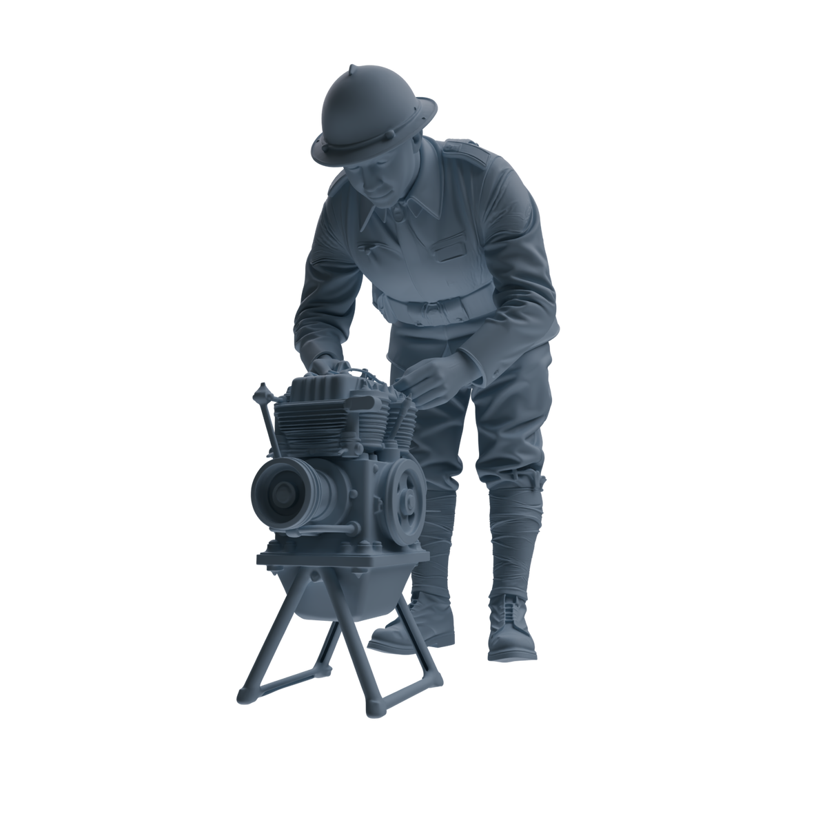MRY-SFW SSTR265 WWI U.S. Army Logistics Soldier Maintenance Four-Person Group — detail view 2