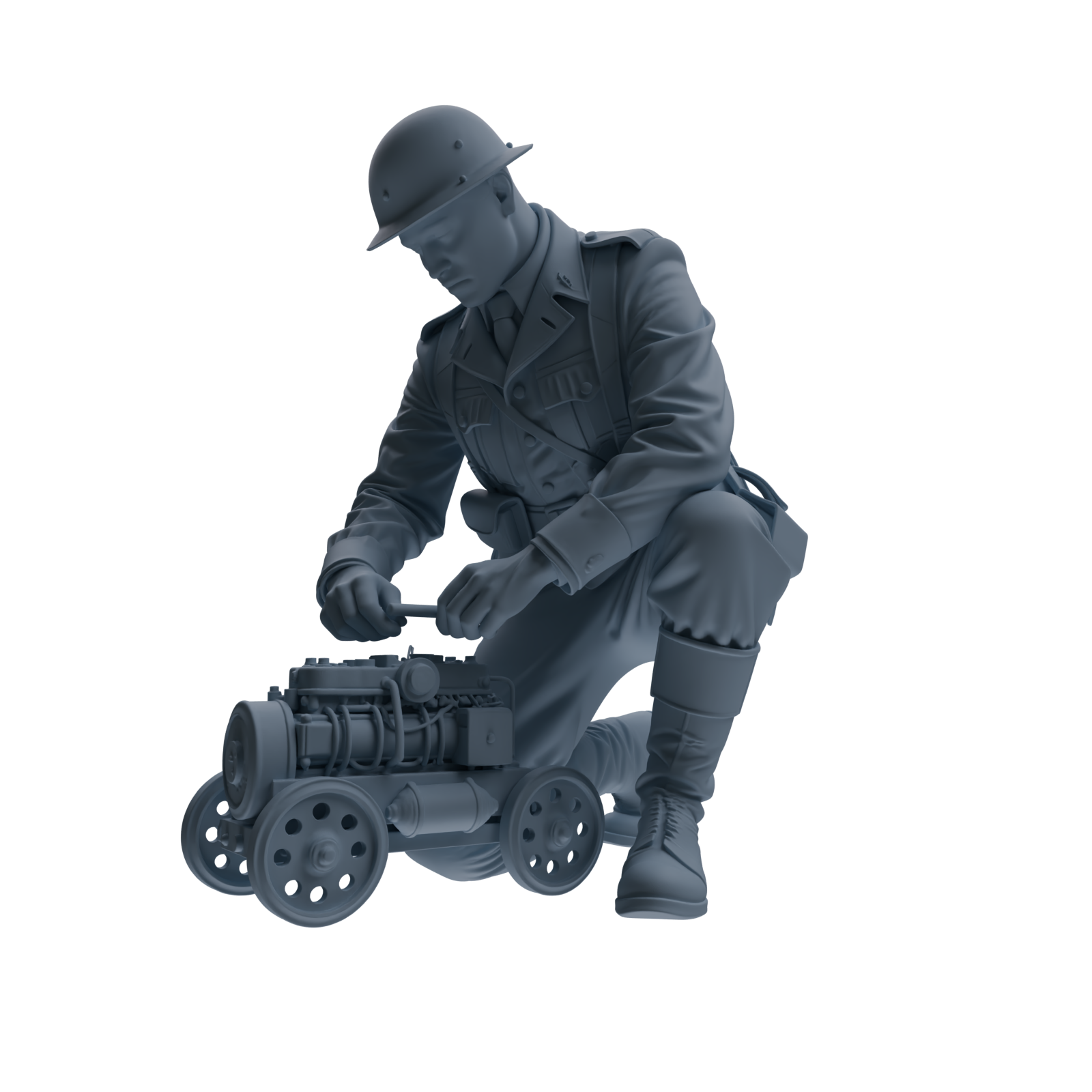 MRY-SFW SSTR221 WWII French Army Logistics Soldier Maintenance Four-Person Group