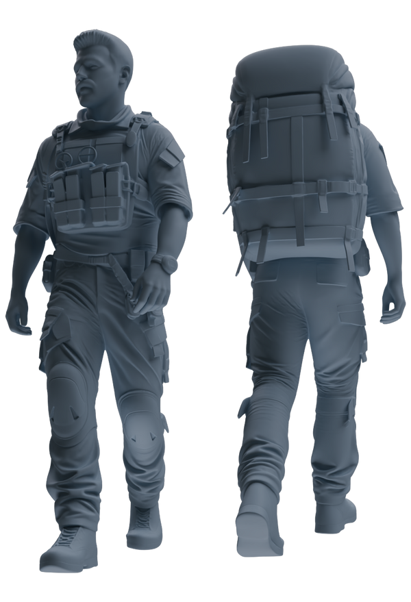 MRY-SFW SSTR020 Miniatures Soldier Model Kit Modern Navy SEAL Six-Person Foot March Group