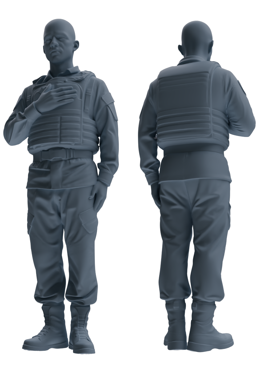MRY-SFW SSTR032 Miniatures Soldier Model Kit 1993 Mogadishu Black Hawk Helicopter Soldier Praying Six-Person Group