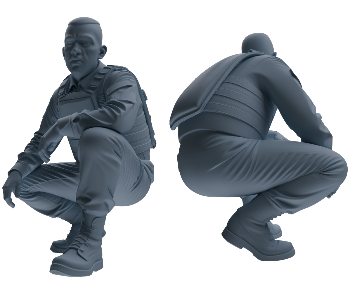 MRY-SFW SSTR031 Miniatures Soldier Model Kit 1993 Mogadishu Black Hawk Helicopter Soldier Ambush Six-Person Group