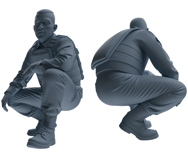 MRY-SFW SSTR031 Miniatures Soldier Model Kit 1993 Mogadishu Black Hawk Helicopter Soldier Ambush Six-Person Group