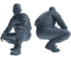 MRY-SFW SSTR031 Miniatures Soldier Model Kit 1993 Mogadishu Black Hawk Helicopter Soldier Ambush Six-Person Group