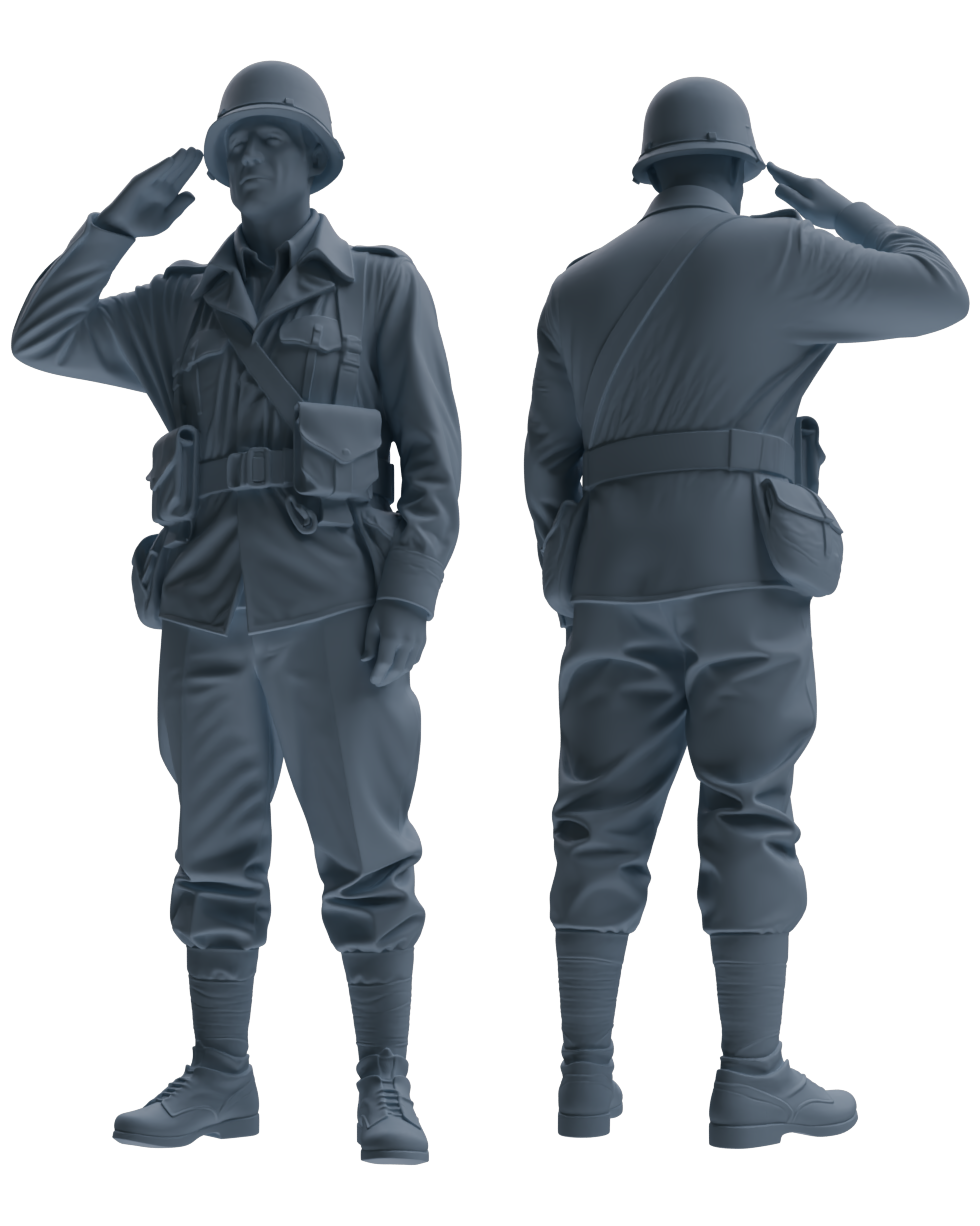 MRY-SFW SSTR069 Miniatures Soldier Model Kit Saving Ryan in Normandy WWII U.S. Army Six-Person Saluting Group