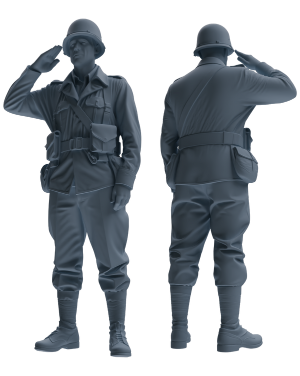 MRY-SFW SSTR069 Miniatures Soldier Model Kit Saving Ryan in Normandy WWII U.S. Army Six-Person Saluting Group
