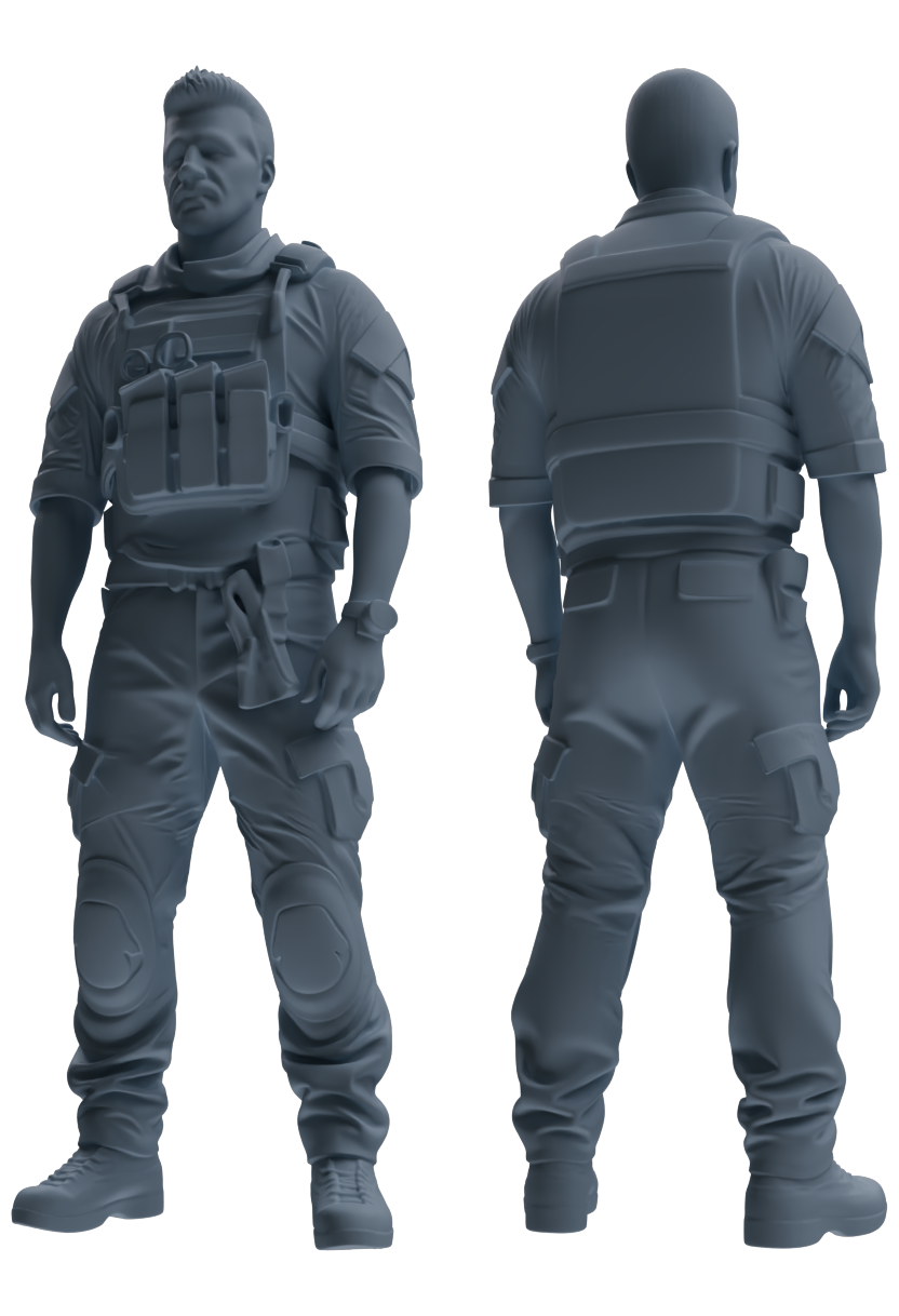 MRY-SFW SSTR025 Miniatures Soldier Model Kit Modern Navy SEAL Six-Person Guard Duty Group