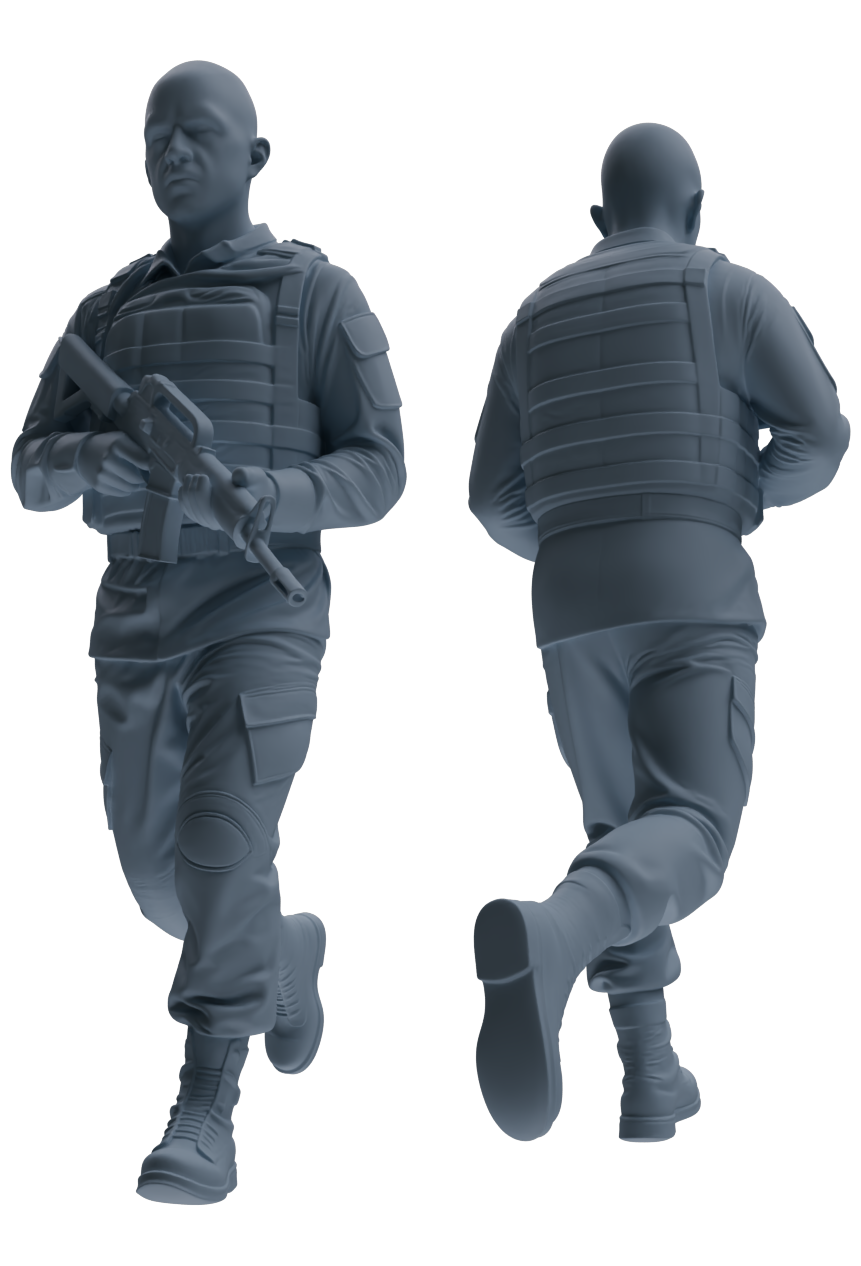 MRY-SFW SSTR036 Miniatures Soldier Model Kit 1993 Mogadishu Black Hawk Helicopter Soldier Patrol Six-Person Group