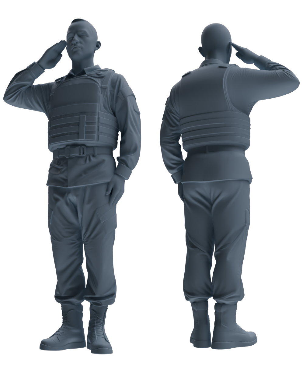 MRY-SFW SSTR029 Miniatures Soldier Model Kit 1993 Mogadishu Black Hawk Helicopter Soldier Saluting Six-Person Group