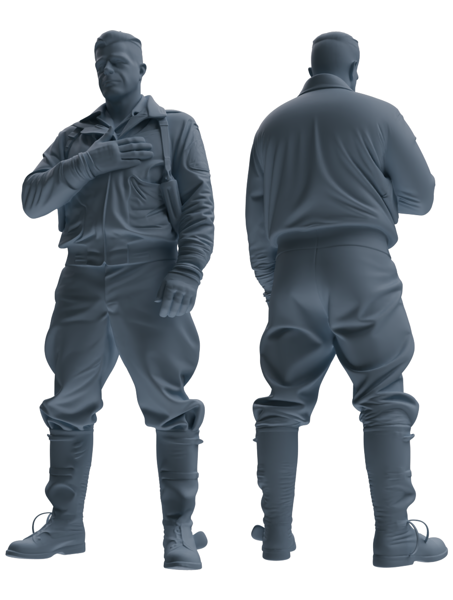 MRY-SFW SSTR043 Miniatures Soldier Model Kit Fury Sherman Tank WWII Tank Crew Praying Six-Person Group