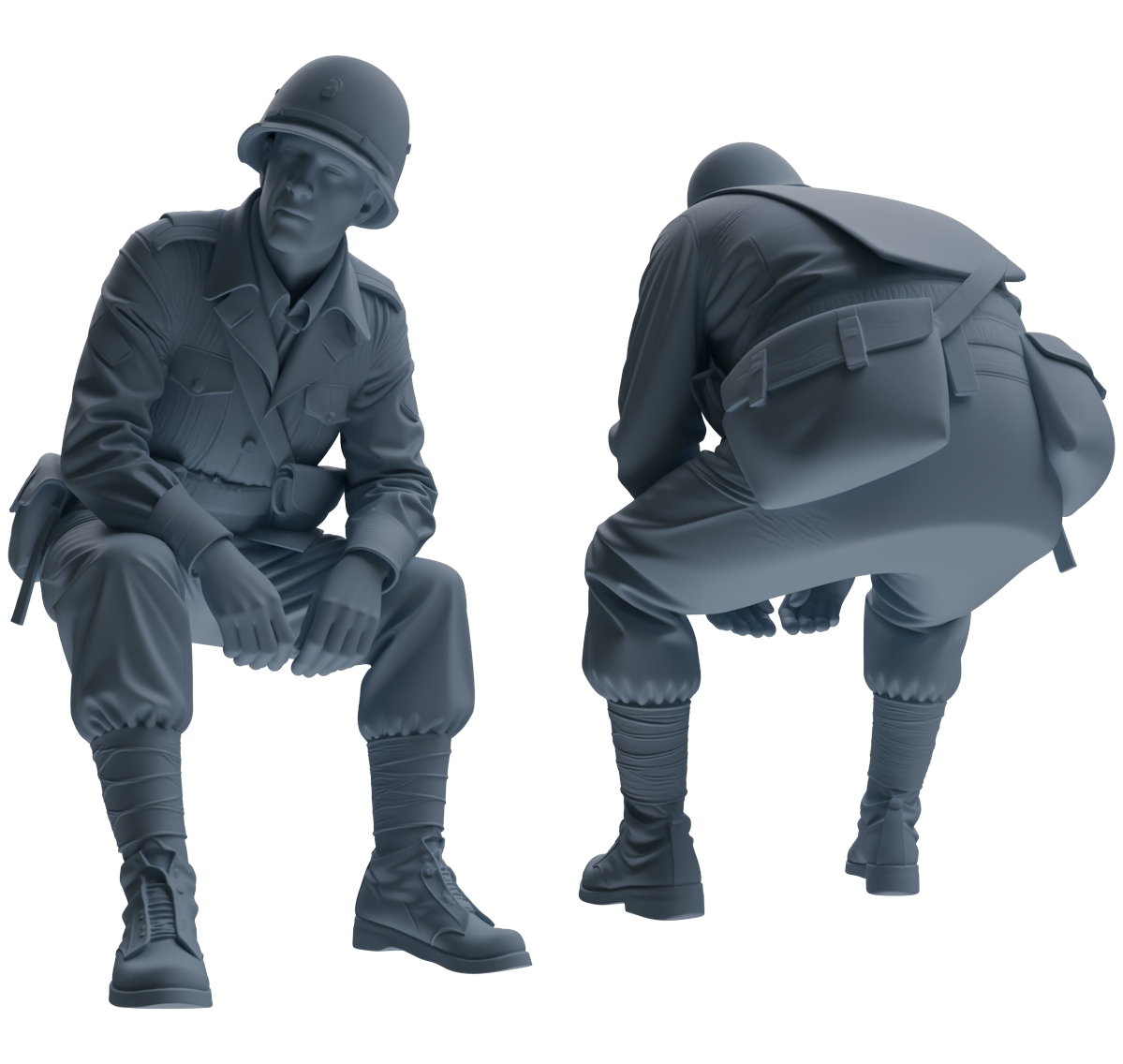 MRY-SFW SSTR075 Miniatures Soldier Model Kit Saving Ryan in Normandy WWII U.S. Army Six-Person Resting Group