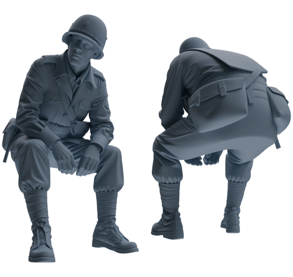 MRY-SFW SSTR075 Miniatures Soldier Model Kit Saving Ryan in Normandy WWII U.S. Army Six-Person Resting Group