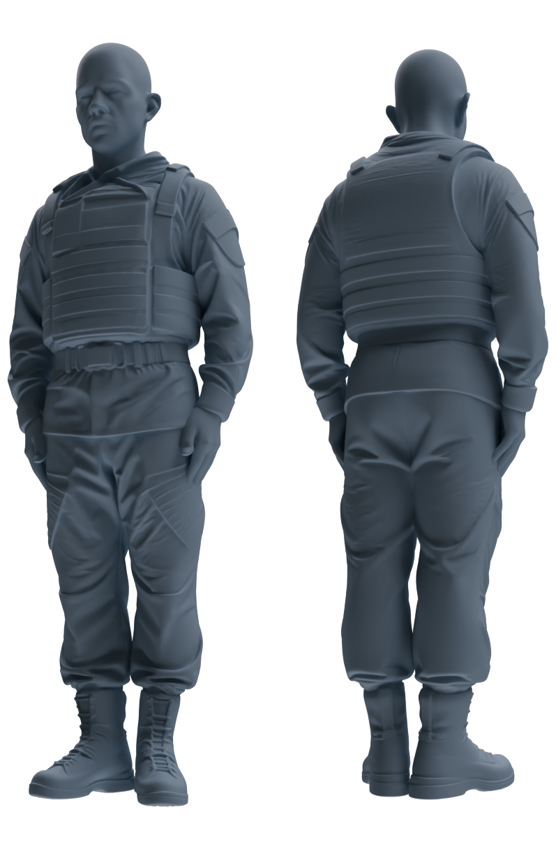 MRY-SFW SSTR038 Miniatures Soldier Model Kit 1993 Mogadishu Black Hawk Helicopter Soldier Standing at Attention Six-Person Group 2