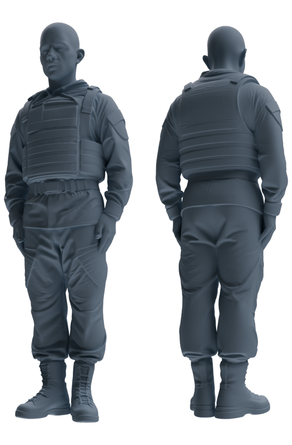 MRY-SFW SSTR038 Miniatures Soldier Model Kit 1993 Mogadishu Black Hawk Helicopter Soldier Standing at Attention Six-Person Group 2