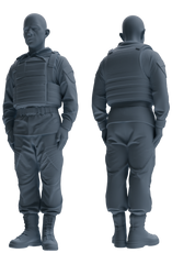 MRY-SFW SSTR038 Miniatures Soldier Model Kit 1993 Mogadishu Black Hawk Helicopter Soldier Standing at Attention Six-Person Group 2