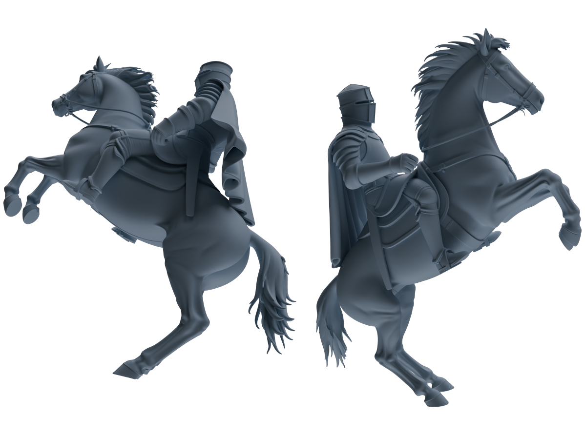 MRY-SFW SSTR089 Miniatures Soldier Model Kit Medieval Knight Four-Person Horseback Riding Group