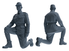 Detail view of MRY-SFW LYGR635 WWII Japanese Army Six-Person Reprimand Group Model