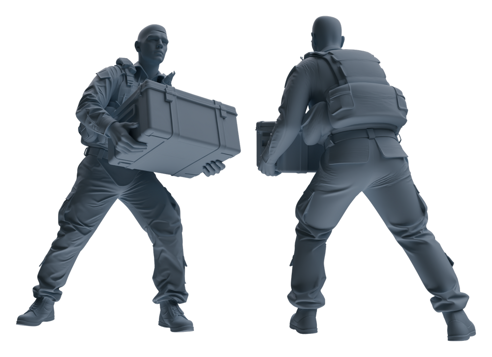 Detail view of MRY-SFW LYGR625 Modern U.S. Army Seven-Person Carrying Model