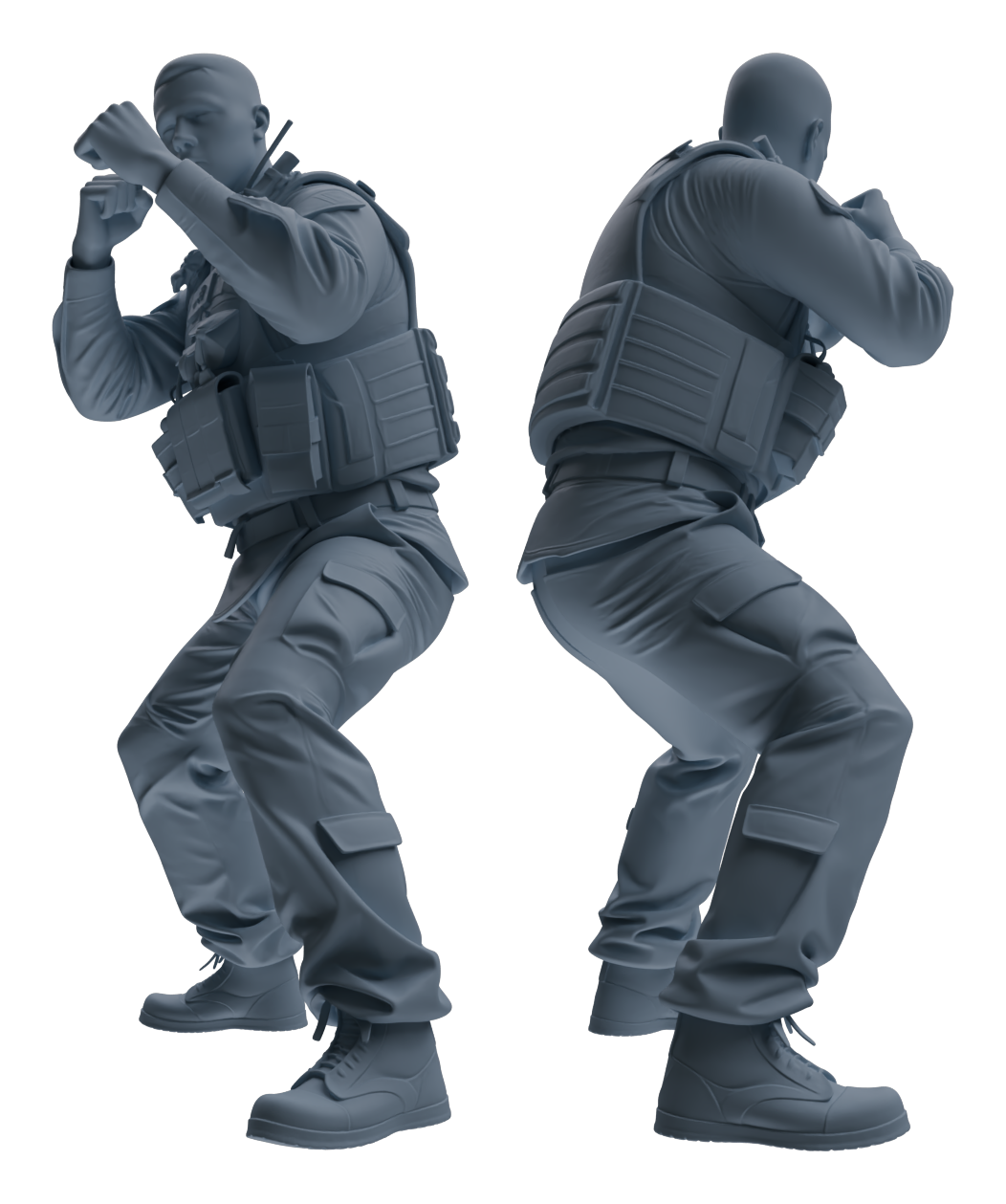 Detail view of MRY-SFW LYGR624 Modern U.S. Army Five-Person Combat Model