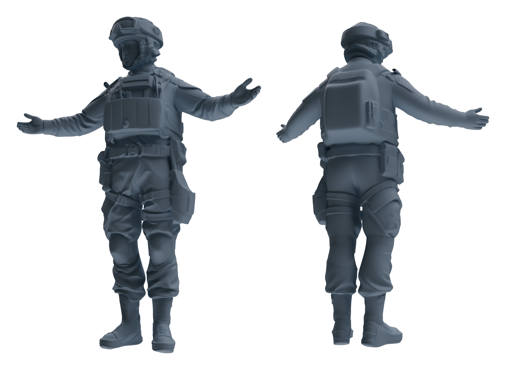 Detail view of MRY-SFW LYGR629 Modern Airborne Division Seven-Person Daily Routine 3 Model