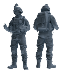 Detail view of MRY-SFW LYGR619 Modern U.S. Cement Army Six-Person Daily Model