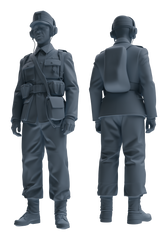 Detail view of MRY-SFW LYGR651 WWII Mine Soldier Six-Person Daily Routine Model