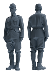 Detail view of MRY-SFW LYGR637 WWII Japanese Army Six-Person Daily Routine Model
