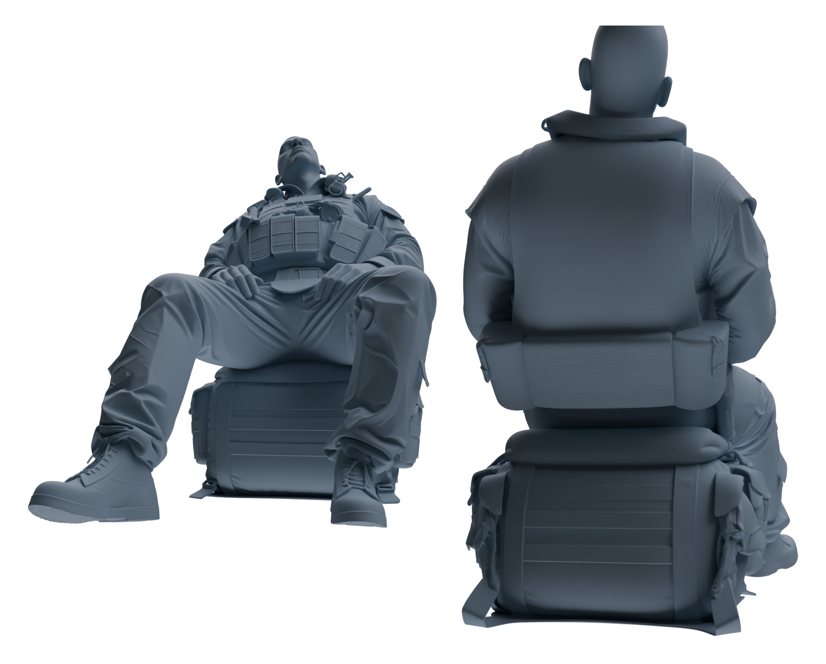 Detail view of MRY-SFW LYGR620 Modern U.S. Army Six-Person Rest Model