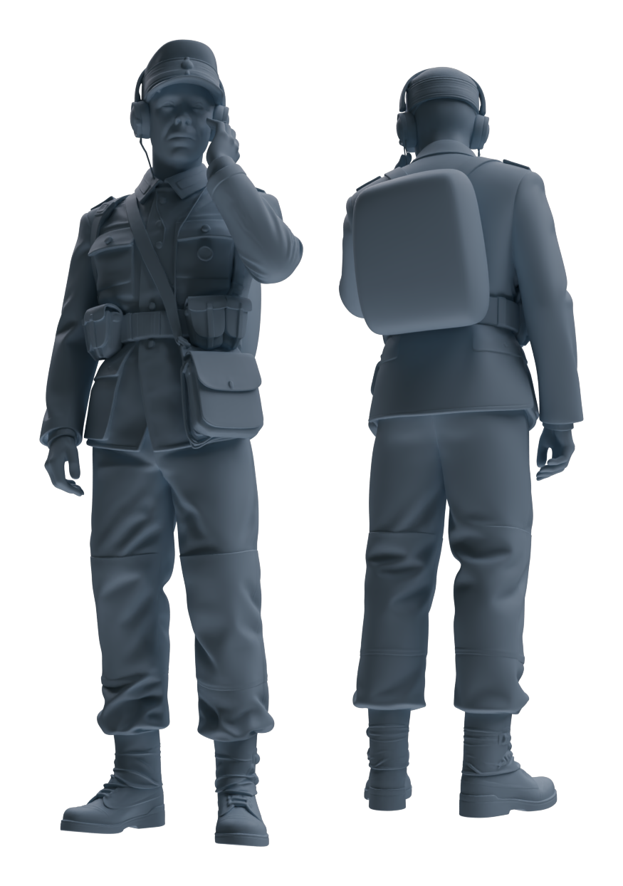 Detail view of MRY-SFW LYGR650 WWII Mine Soldier Seven-Person Daily Routine 2 Model