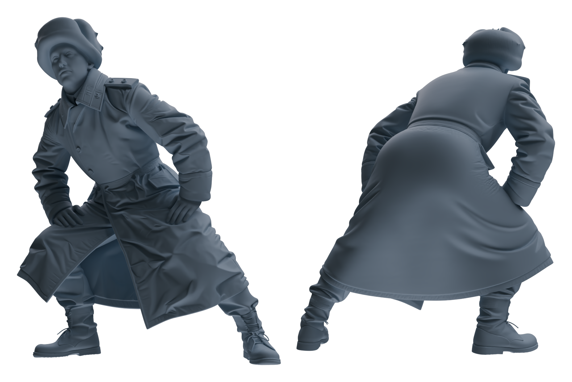 Detail view of MRY-SFW LYGR640 WWII Soviet Union Six-Person Battle Group Model