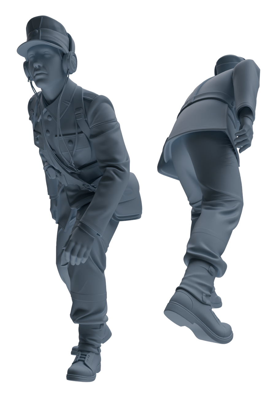 Detail view of MRY-SFW LYGR648 WWII Mine Soldier Six-Person Battle Group Model